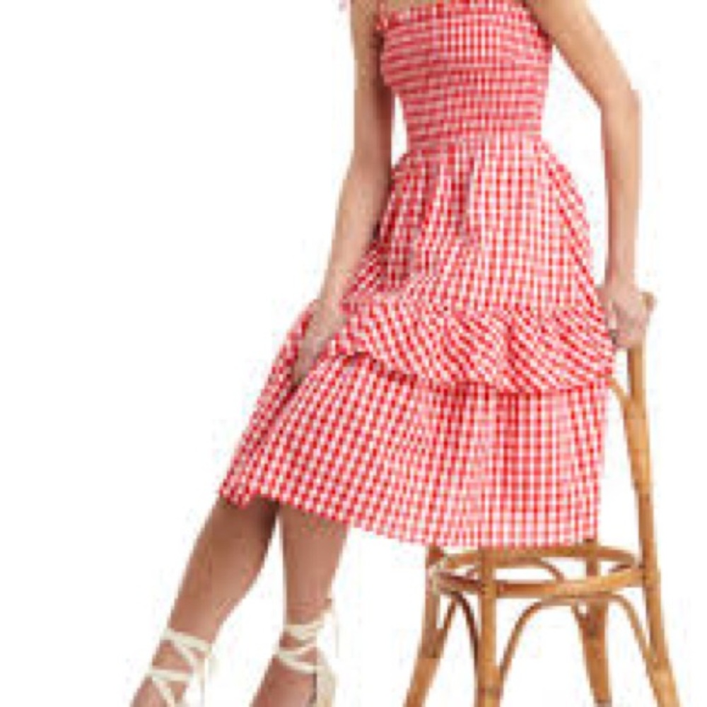 Draper James Red Gingham Casual Dress